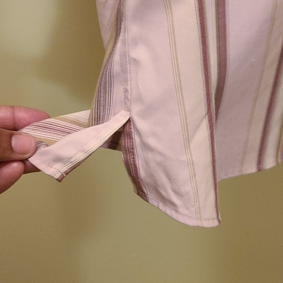 Eddie Bauer Petite Long Sleeve Stripe Blouse - Picture 4 of 5